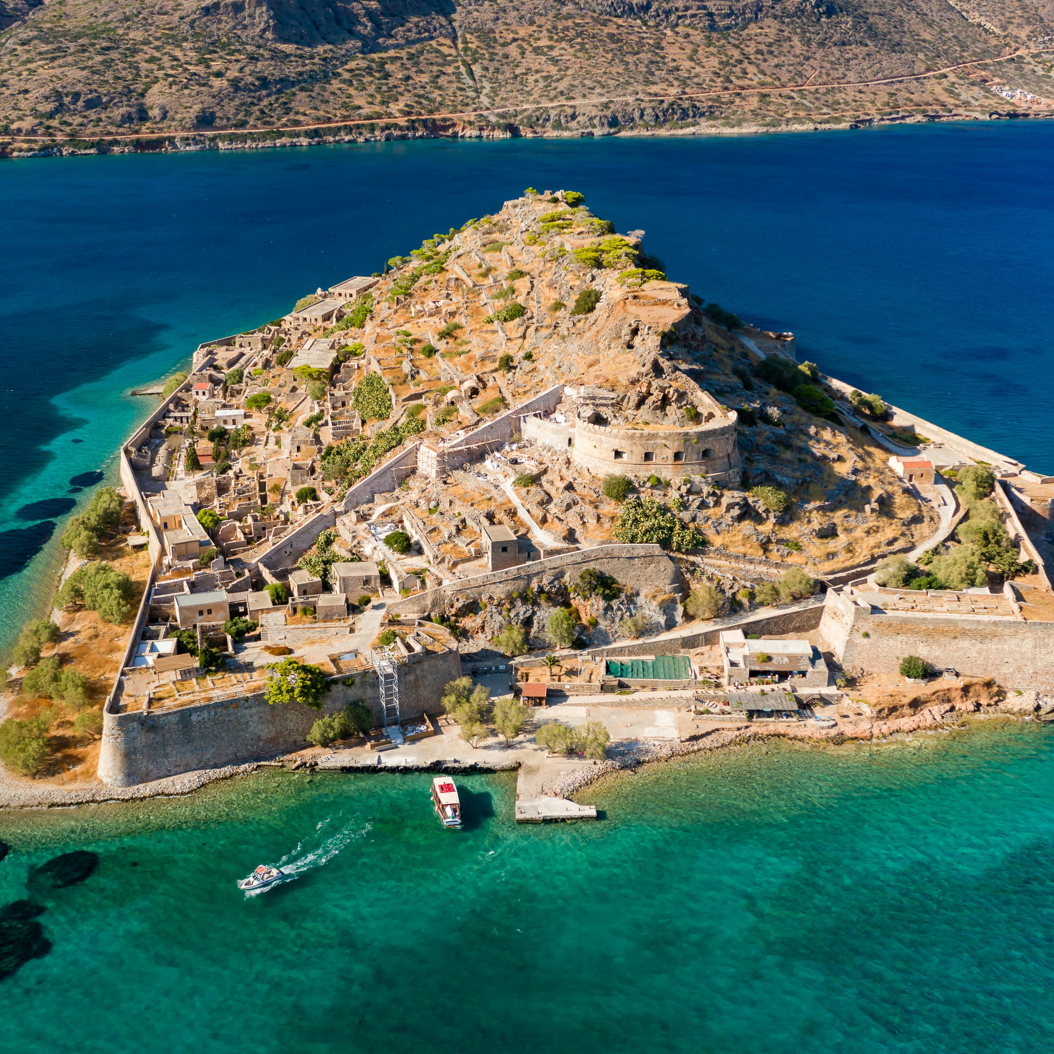 Aerial drone view of an old Venetian fortress island and former Leper colony (Spinalonga, Crete, Greece); Shutterstock ID 1809885124; your: Barbara Di Castro; gl: 65050; netsuite: digital; full: poi
1809885124