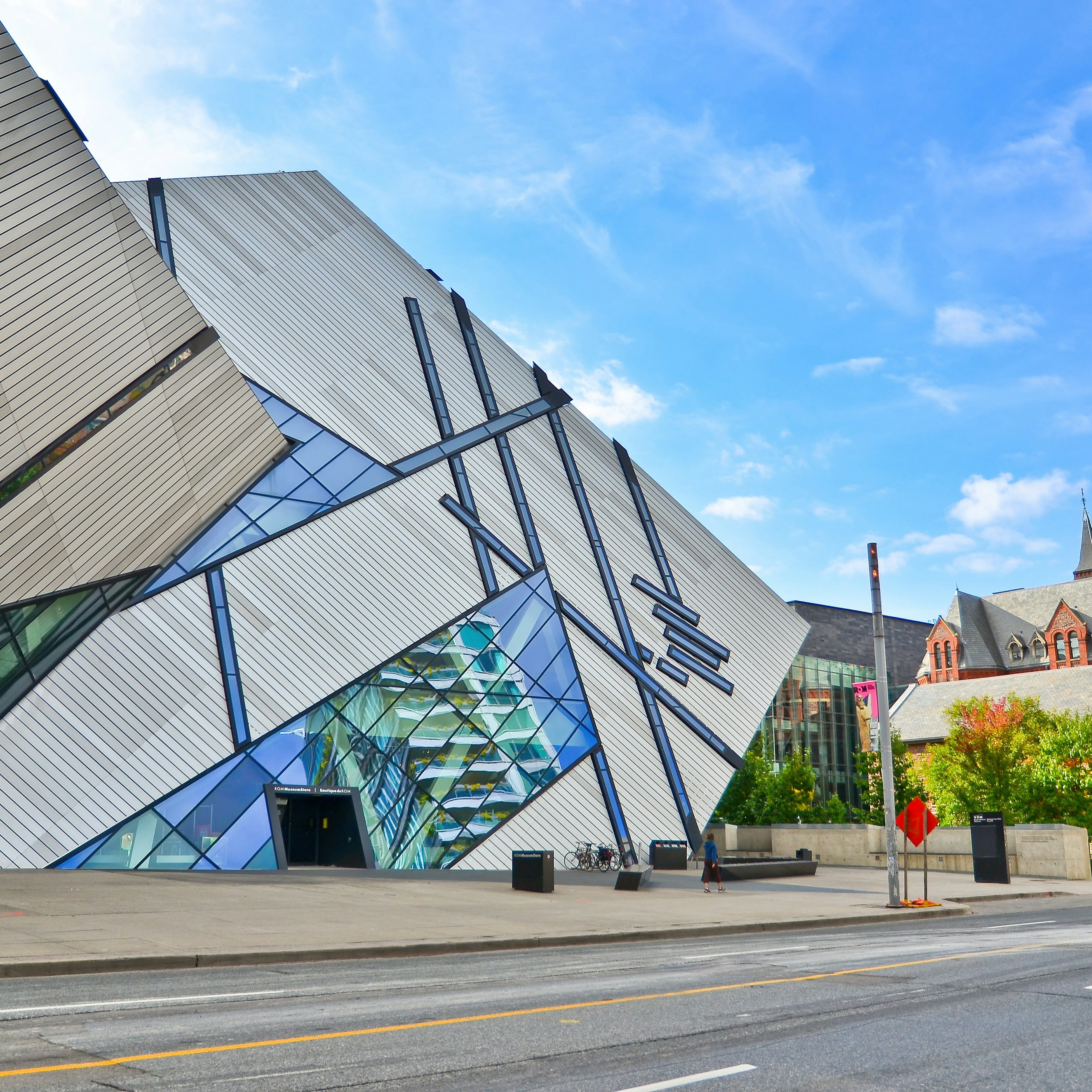 October 15, 2013: Exterior of the Royal Ontario Museum on a sunny day.